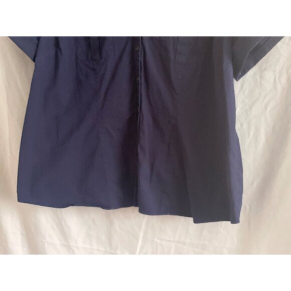 Sonoma SS Top Navy Blue Button Front Blouse Front Chest Pockets Woman 2X - Picture 6 of 10